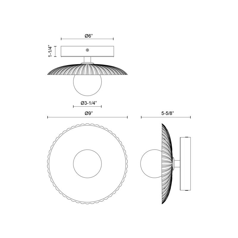 Hera Single Light Glass Dimmable LED Armed Sconce