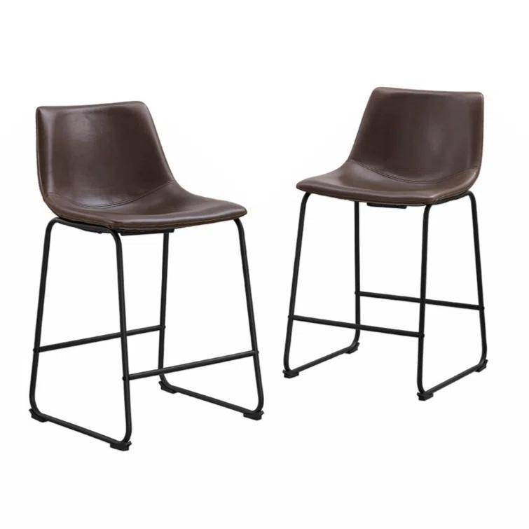 Hokku Designs Mayeu Upholstered Counter Stool (Set of 2)