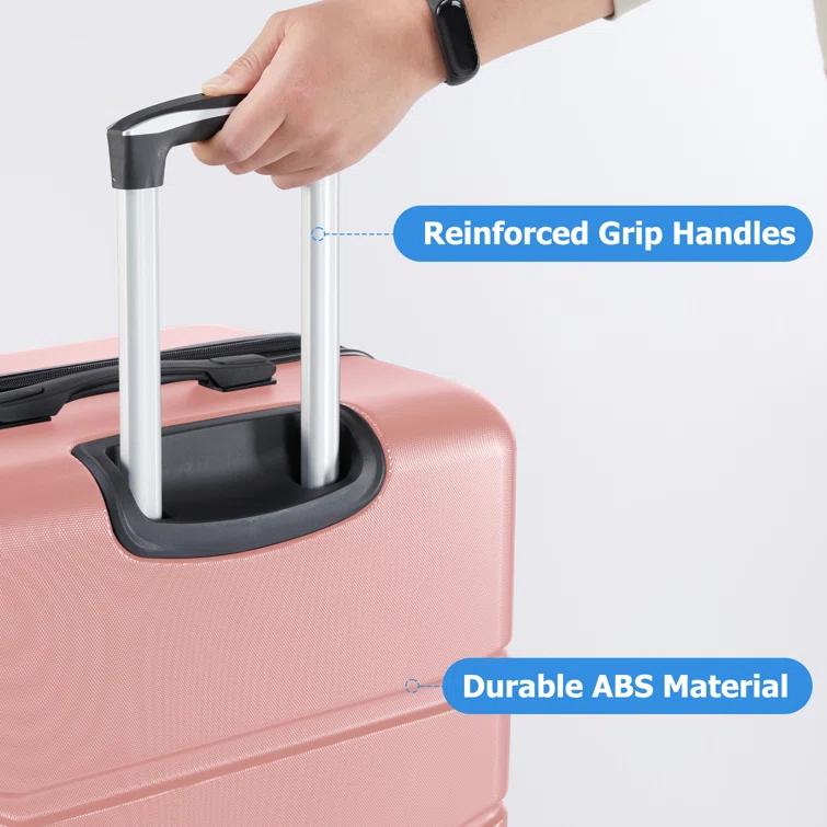 Smugdesk.com 3-Piece Luggage Set, ABS Travel Suitcase Set with TSA lock