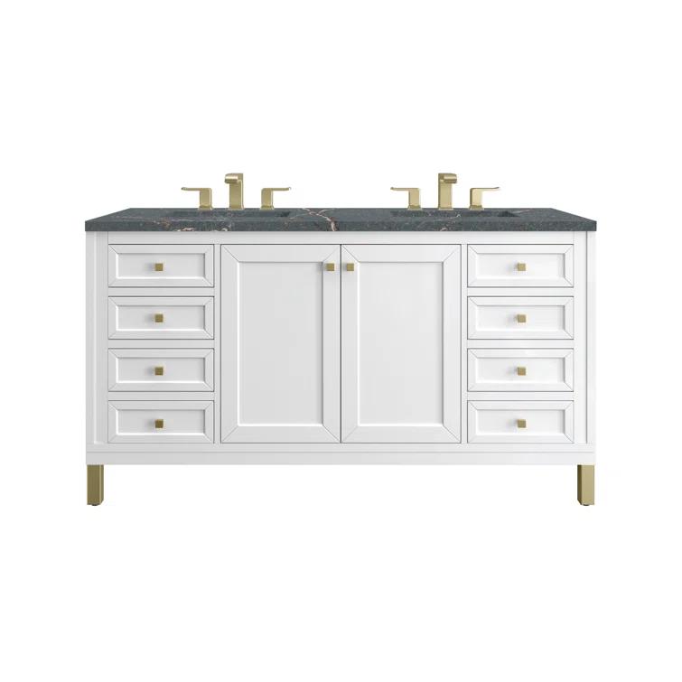 James Martin Vanities Chicago 60'' Double Bathroom Vanity with Top