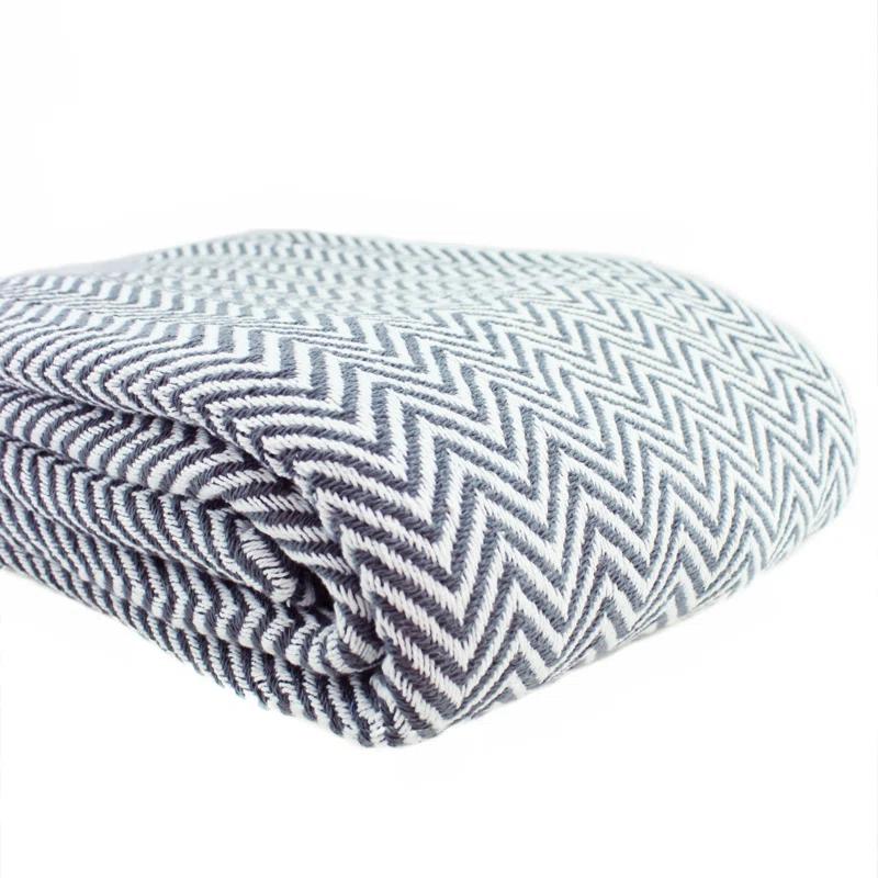 Melange Home Herringbone Hand Woven Throw Blanket