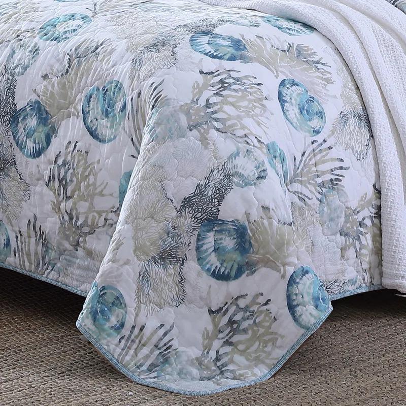 Tommy Bahama Home Tommy Bahama Freeport Blue Cotton Reversible Quilt Set
