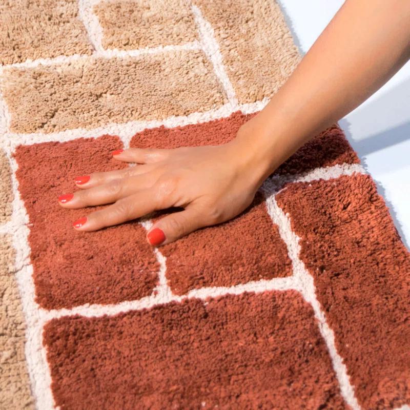 Classic Color Cotton Blend Bath Rug
