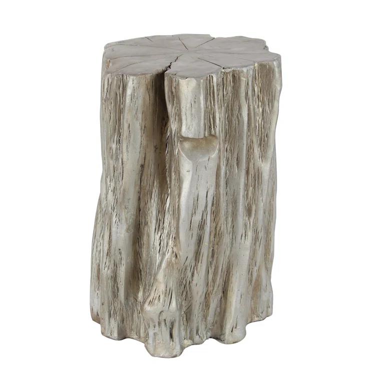 Union Rustic Vezina Fiberglass Tree Trunk Side End Accent Table