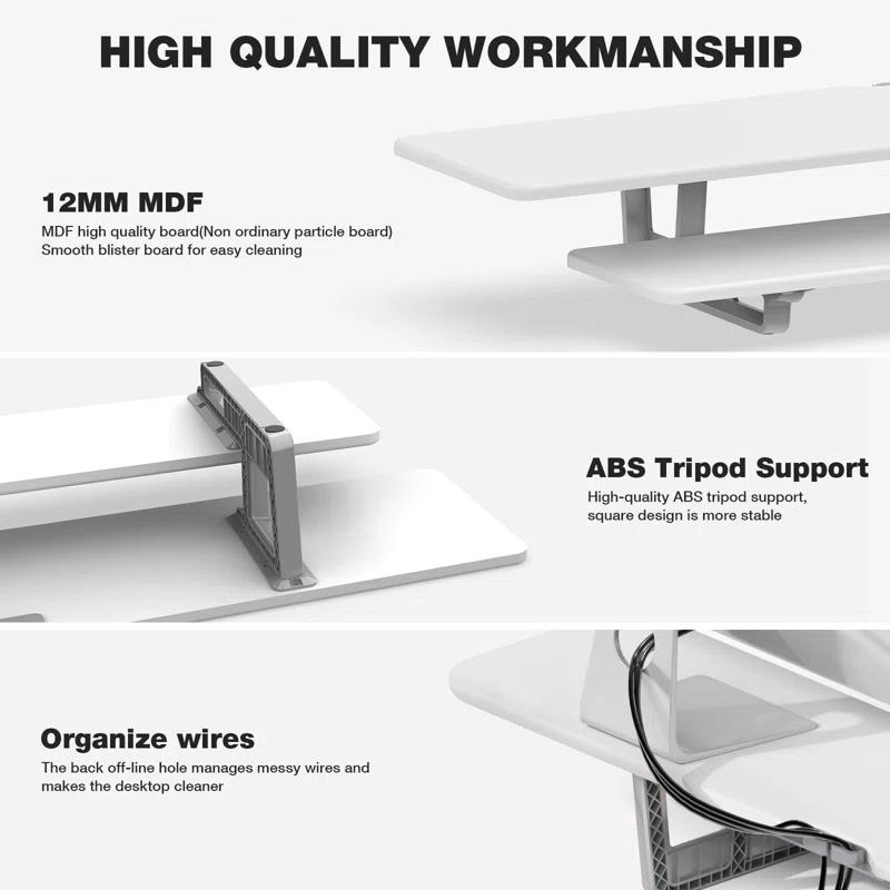 Hokku Designs Dual Monitor Stand, Computer Monitor Riser For 2 Monitors, 2 Tiers Wood Monitor Stand Desk Shelf With Storage Organizer And Cable Management For Office Desk Accessories