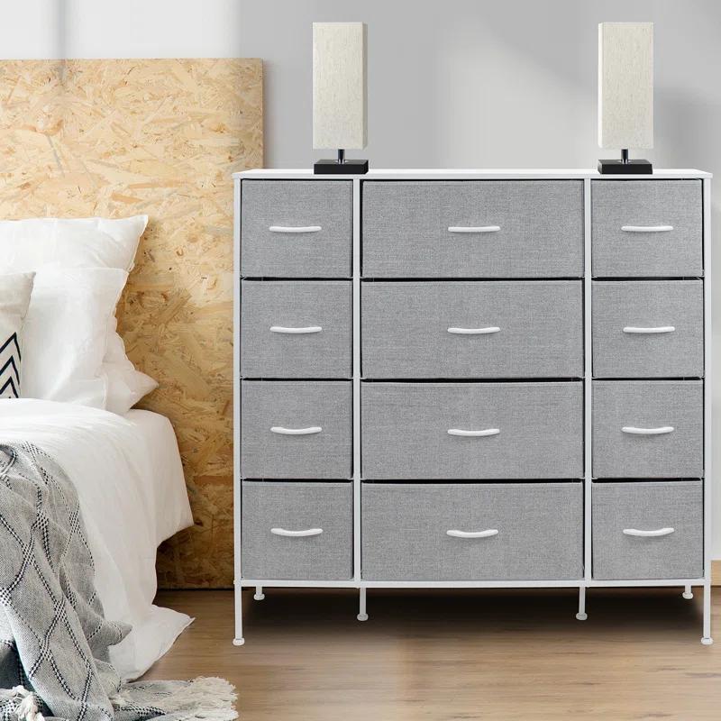 Sorbus Sorbus 12 Drawers Dresser with Steel Frame and Wood Top