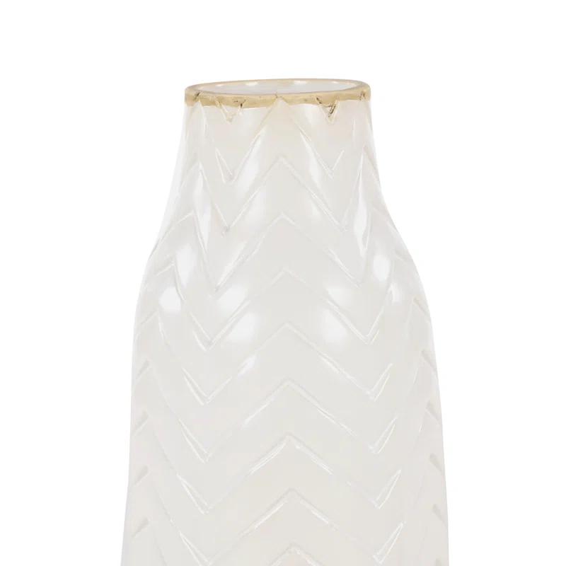 Porcelain Ceramic Decorative Vase with Brown Base
