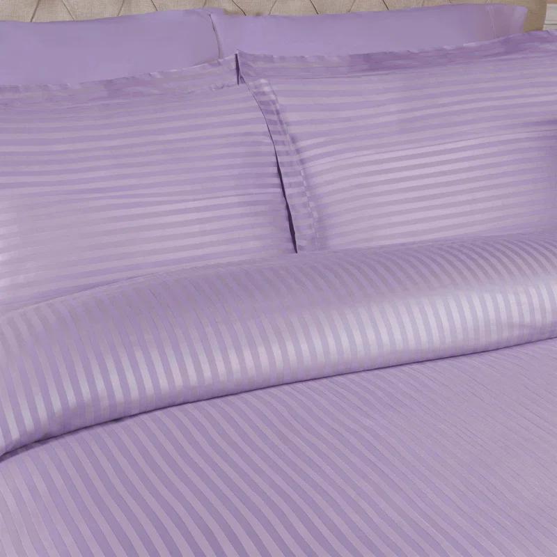 Superior Luxor Treasures Modern & Contemporary Sateen Striped Duvet Cover Set