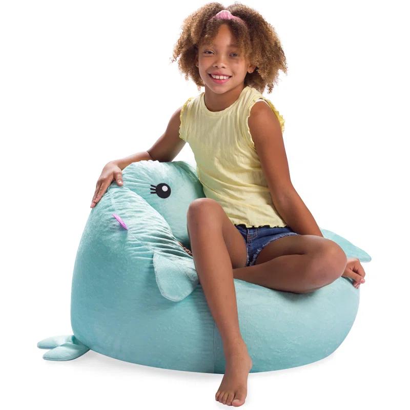 Posh Creations Animal Bean Bag Chair Structured Comfy, Cozy and Soft Filled Kid Bean Bag Lounger Seat for Gaming, Reading and Watching TV, for Children, Multiple Faux Fur Animal Chair Designs