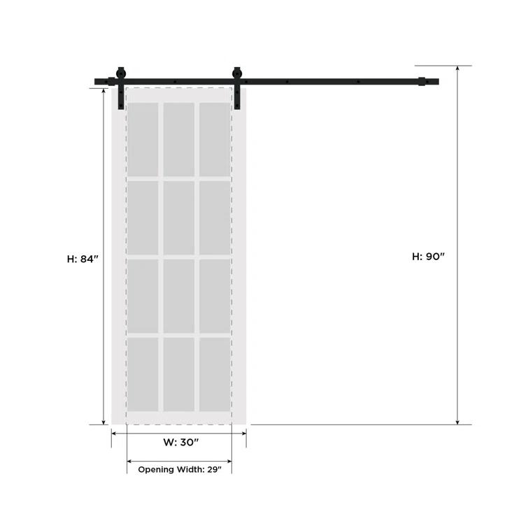 SARTODOORS Modern Barn Door | Ego 5012 | Rail Track Heavy Hardware Set | Solid Panel Interior Doors
