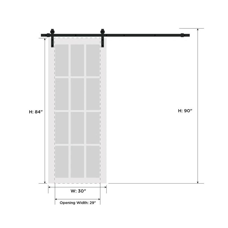 SARTODOORS Modern Barn Door | Ego 5012 | Rail Track Heavy Hardware Set | Solid Panel Interior Doors