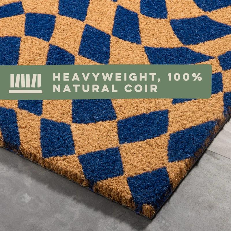 Town & Country Living TOWN & COUNTRY LIVING Emmett Groovy Checkerboard Non-Slip Indoor Outdoor Door Mat