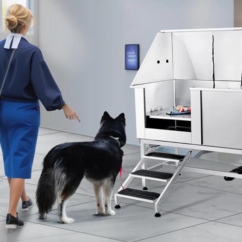 VEVOR 62" W Metal Dog Grooming Tub with Left Door Opening