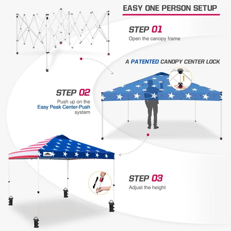 EAGLE PEAK Pop Up Canopies 10 Ft. W x 10 FT. D Metal Party Tent Canopy