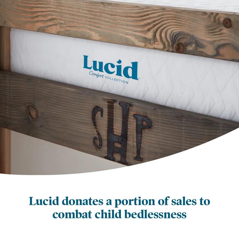 Lucid Comfort Collection 2" Zoned Lavender Memory Foam Mattress Topper