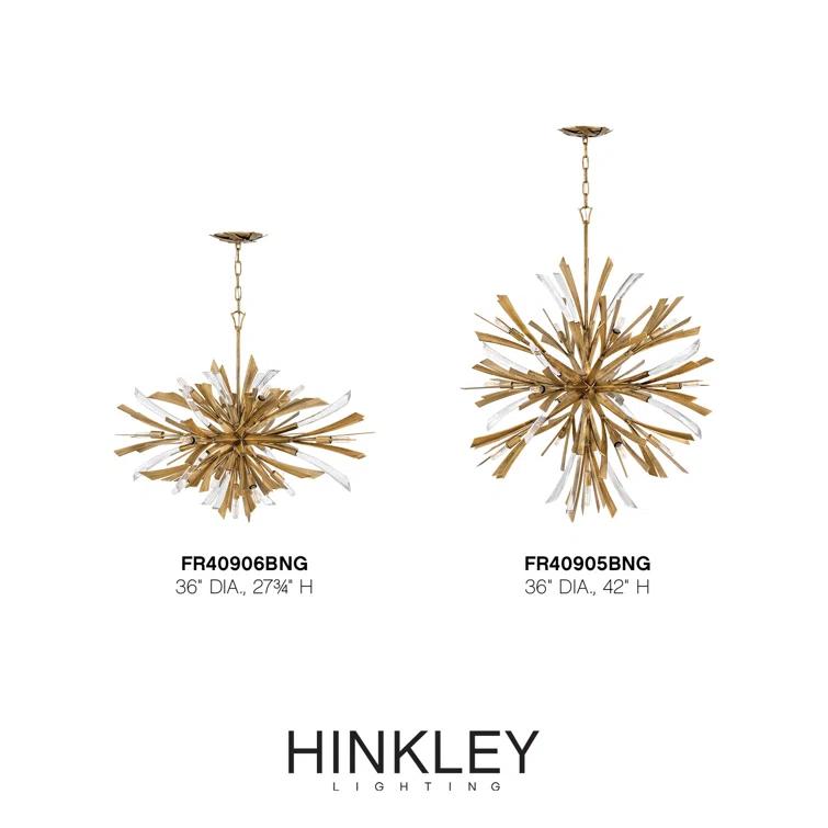 Fredrick Ramond Fr40905 Vida 13 Light 42" High Abstract Chandelier - Gold