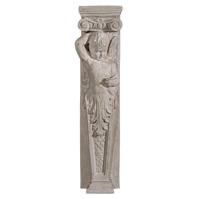 Design Toscano Fontainebleau Winged Cherub Architectural Pilaster Sculpture