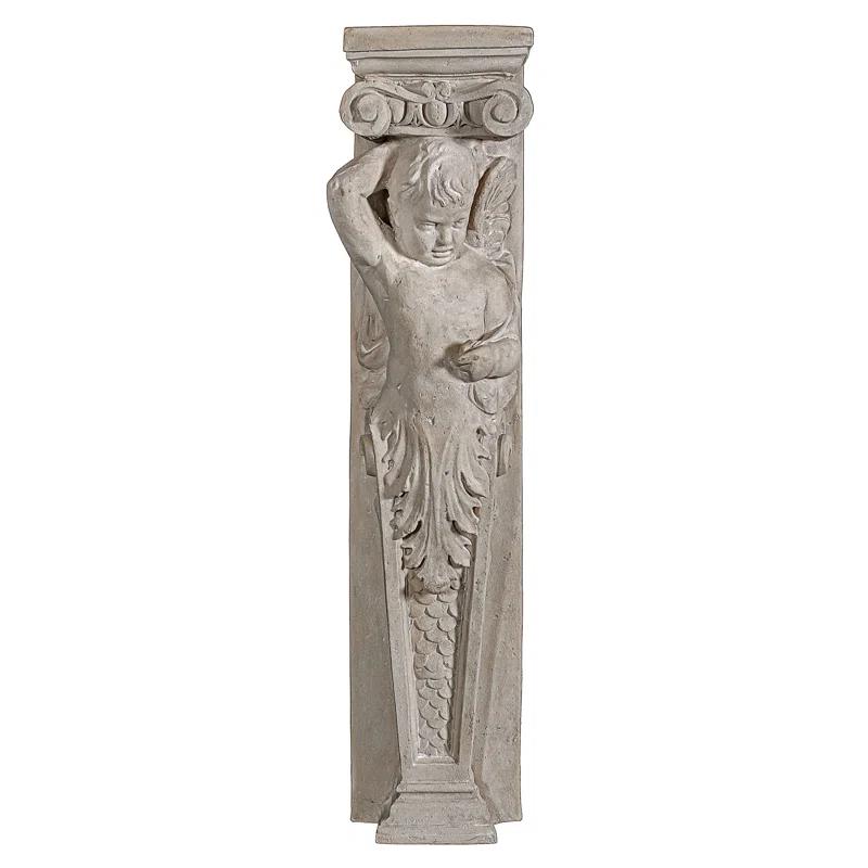 Design Toscano Fontainebleau Winged Cherub Architectural Pilaster Sculpture