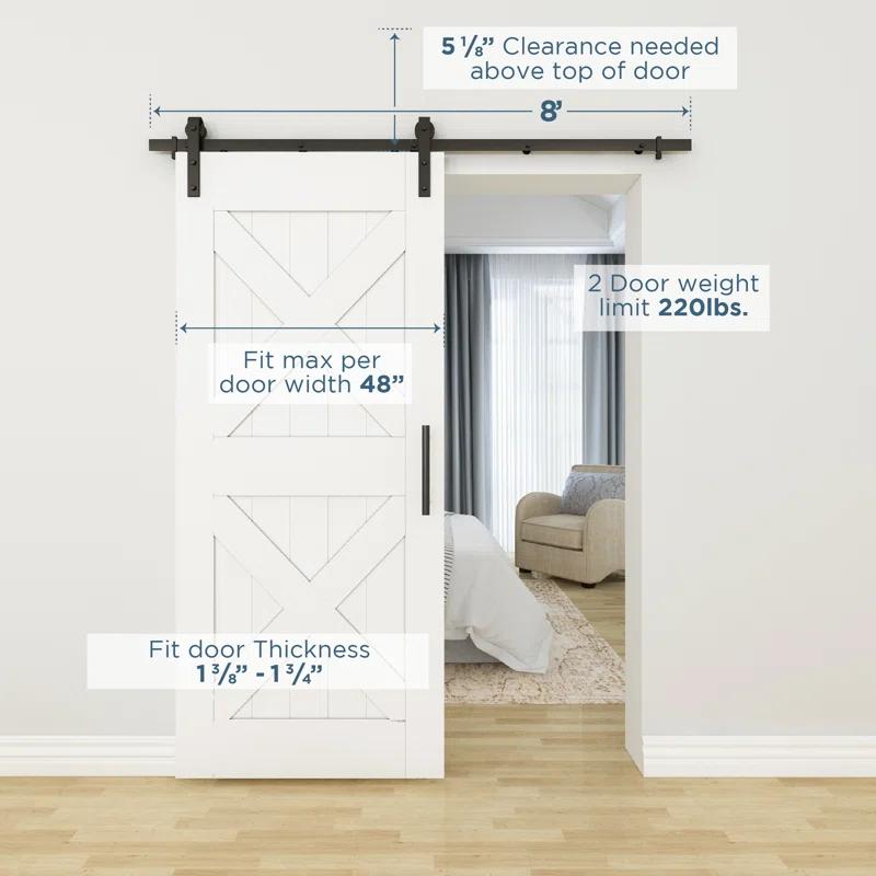National Hardware Standard Single Barn Door Hardware Kit