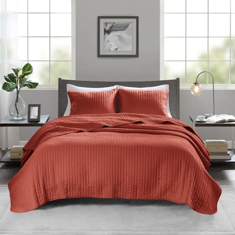 Madison Park Keaton Barwick Reversible Solid 3 Piece Quilt Set & Reviews | Wayfair