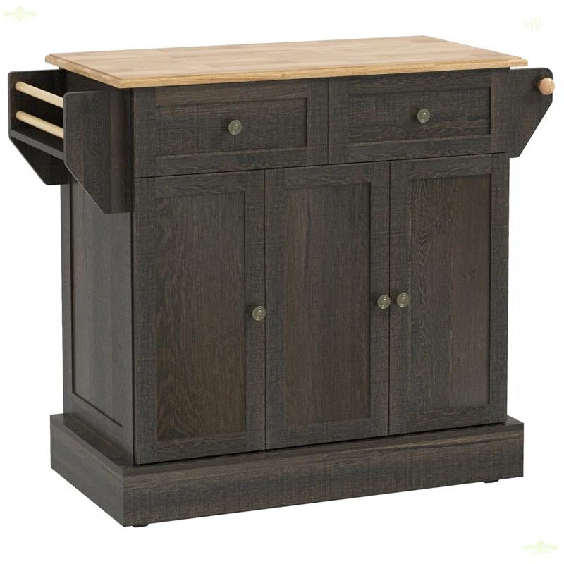 Latitude Run® Triple-Cabinet Kitchen Island On Wheels, Kitchen Storage Cabinet