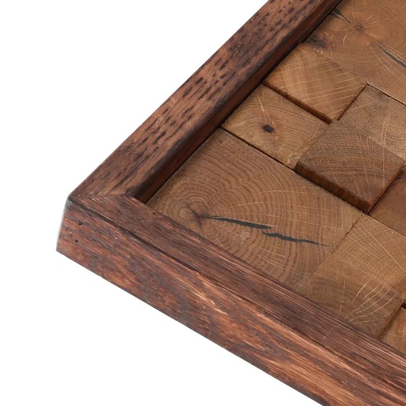 Rustic Abstract Wall Decor on Solid Wood