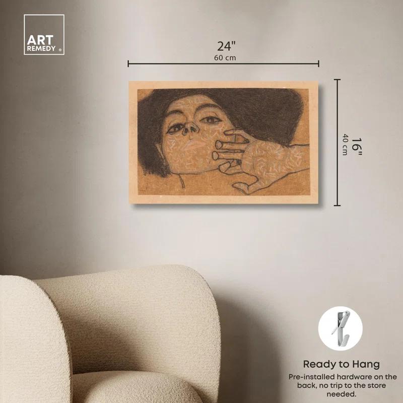 Art Remedy Head of a Woman 1908 Canvas Vintage Art by Art Remedy