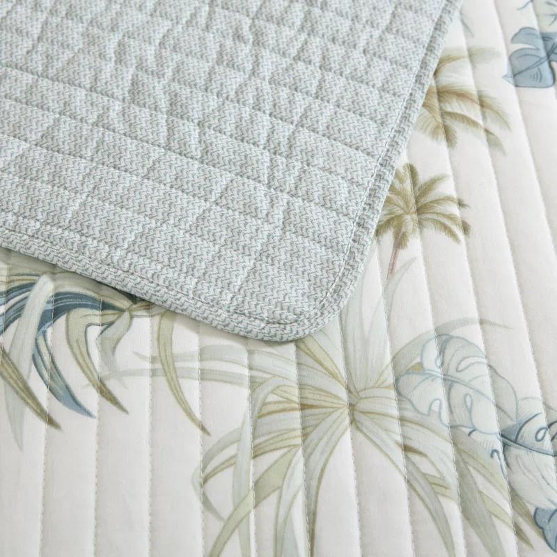 Tommy Bahama Home Tommy Bahama Serenity Palms Aqua Cotton Reversible Quilt