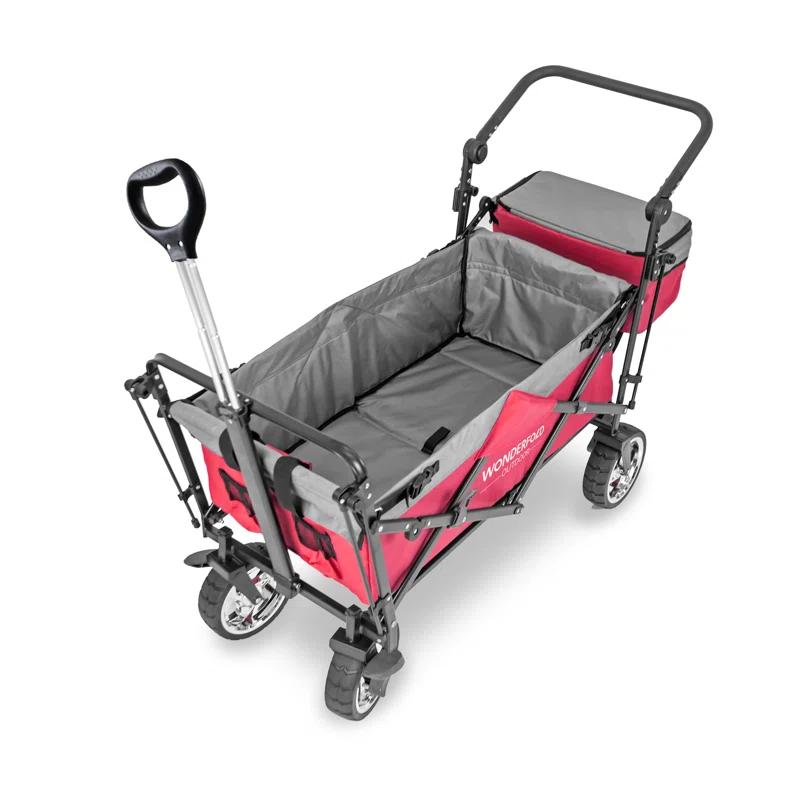 WonderFold Outdoor S4 Push & Pull Folding Wagon With Canopy & Brakes