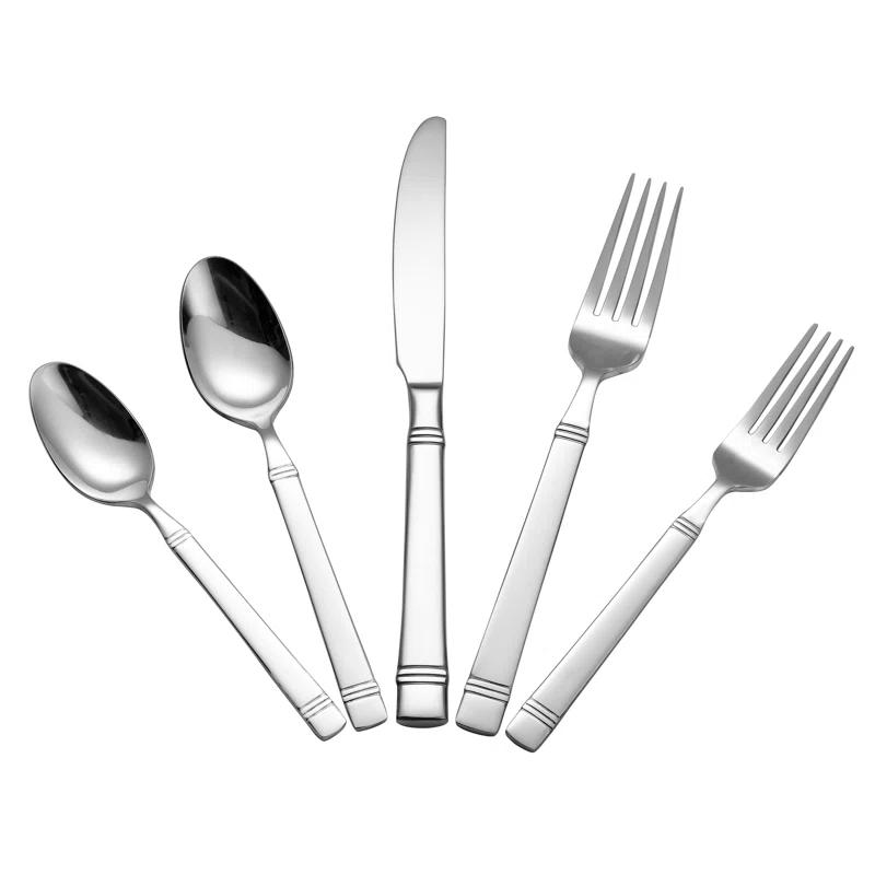 Lorren Home Trends Lorren Home Trends 45 Piece Stainless Steel Flatware Set, Service for 8, Dishwasher Safe