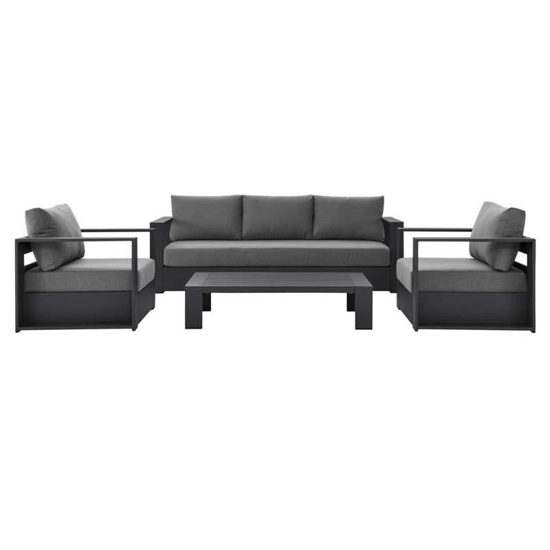 Modway Modway Tahoe Outdoor Aluminum 4-piece Conversation Set with Coffee Table
