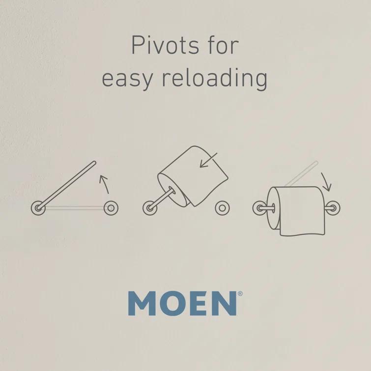 Moen Retreat Wall Mounted Pivoting Toilet Paper Holder DN8308BN