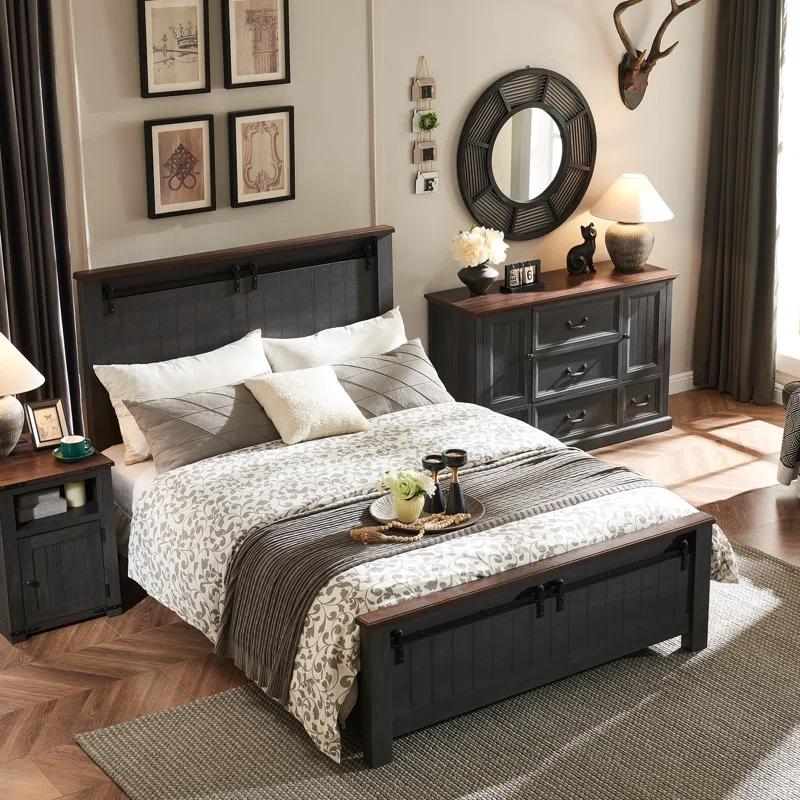 Wildon Home® Caeden 47.5" Wide Farmhouse Dresser for Bedroom, Wood Rustic Storage with 5 Drawer