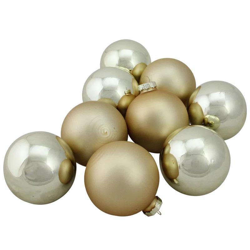 Glass Christmas Ball Ornament (Set of 9)