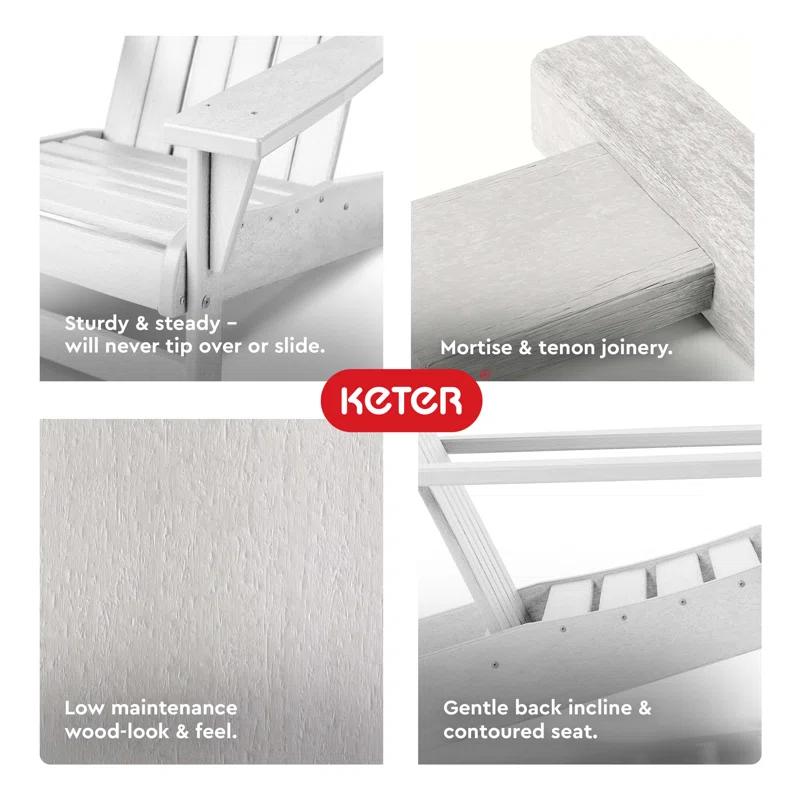 Keter Keter Montauk Adirondack Chair Modern Premium Weatherproof Outdoor Patio Furniture Ideal for Entertaining by the Pool or Backyard Fire Pit