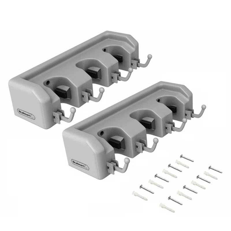Stalwart Stalwart 2-Pack Wall Storage Organizer Rack, Gray (Set of 2)