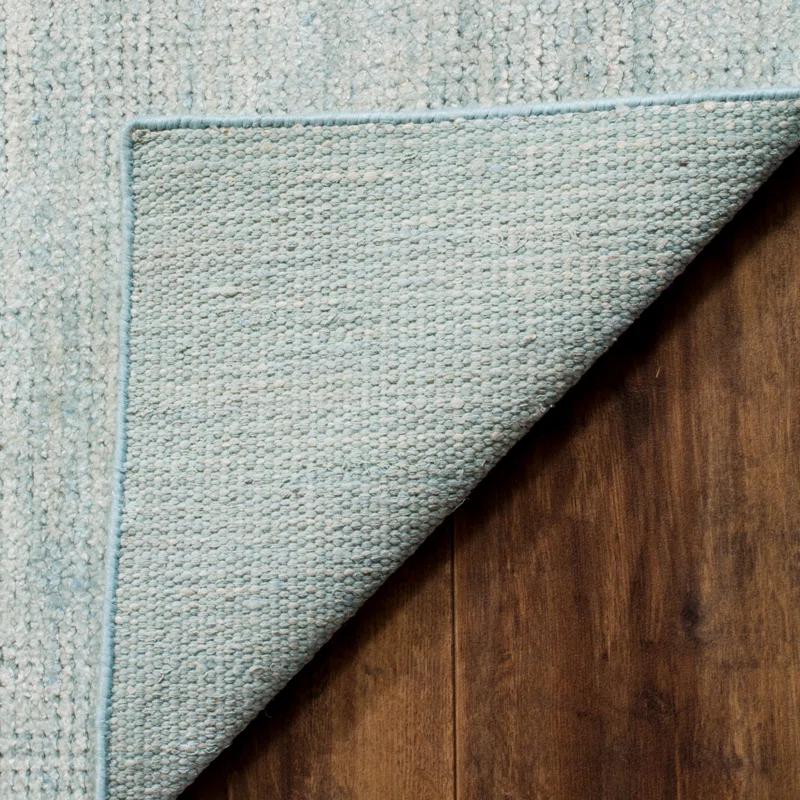 Rosecliff Heights McArthur Stone Wash Hand Knotted Viscose/Cotton Solid Color Rug in Light Blue