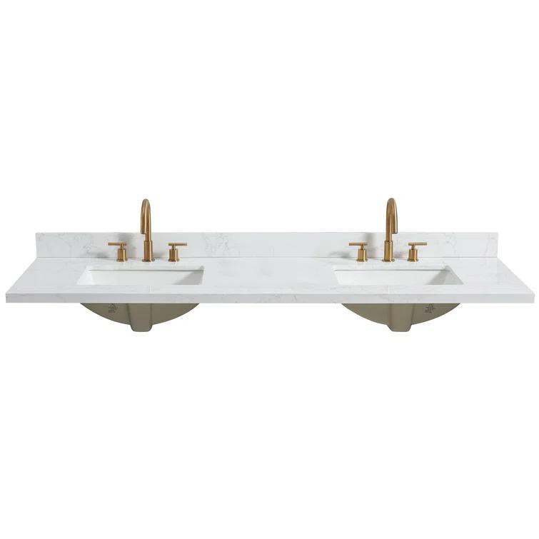 Vinnova Jaen 73'' Stone Double Bathroom Vanity Top with Sink