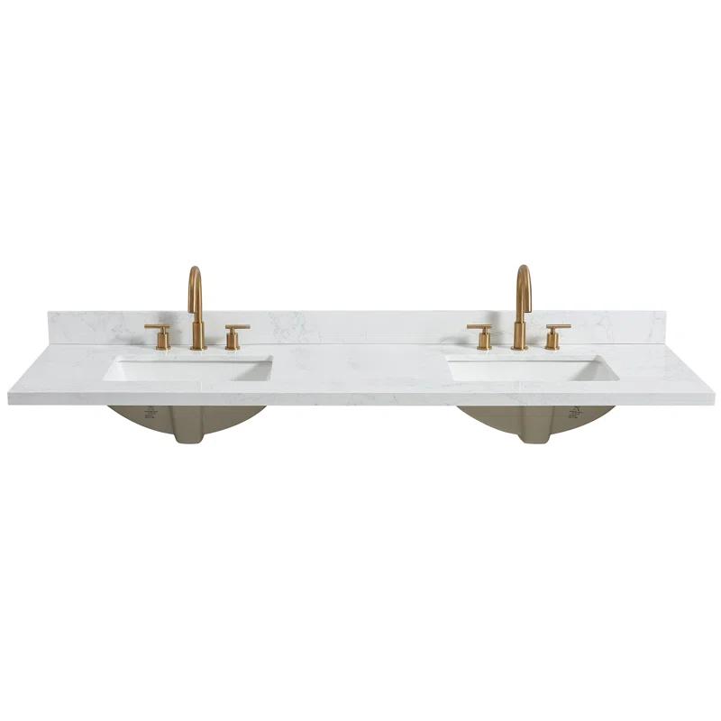 Vinnova Jaen 73'' Stone Double Bathroom Vanity Top with Sink