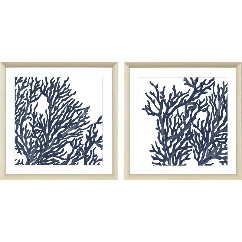 Paragon " Blue Coral I " 2 - Pieces Painting Print