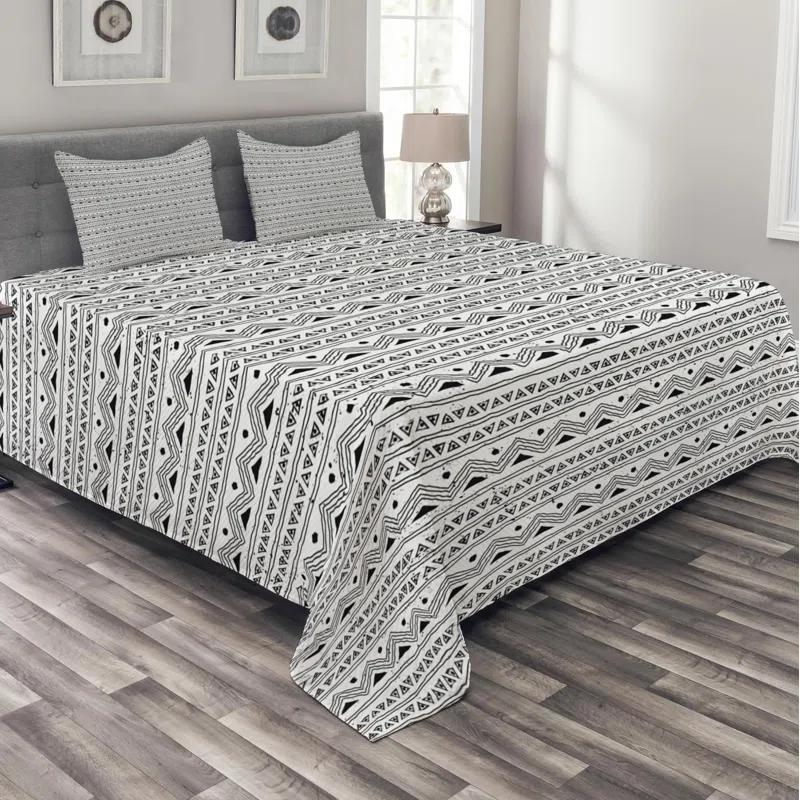 Ambesonne Rustic Geometric Shapes Coverlet Set