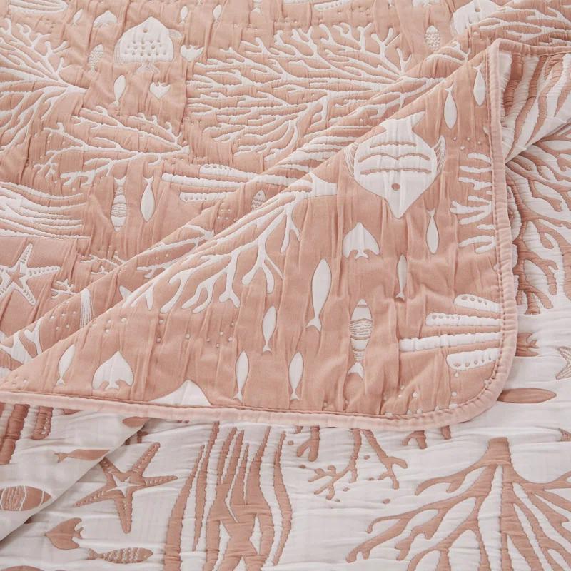 Greenland Home Fashions Coastal Paradise Jacquard Coverlet Set