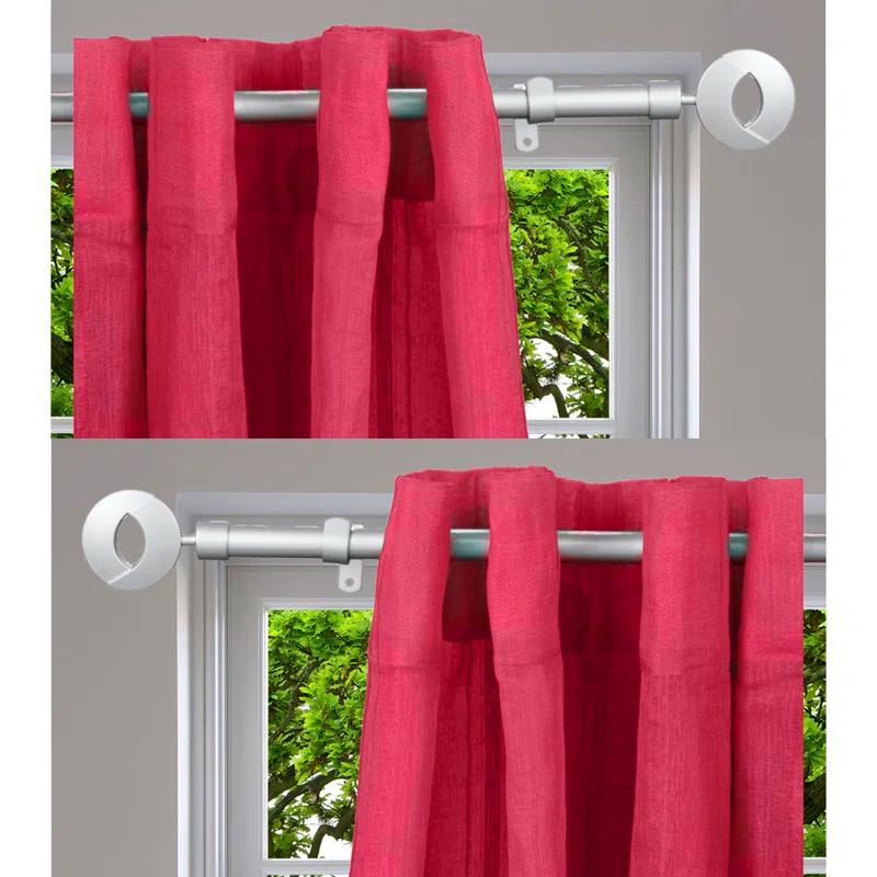 Stainless Steel Adjustable Single Curtain Rod (Set of 2)