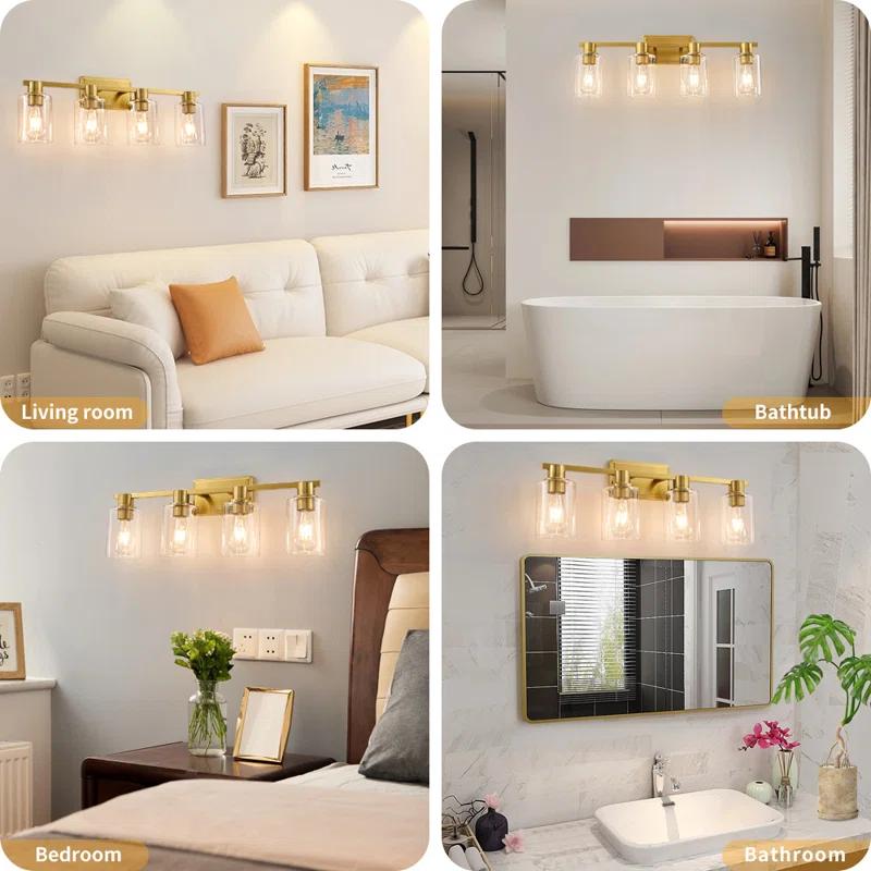 4 - Light Dimmable Vanity Light Mirror Headlights