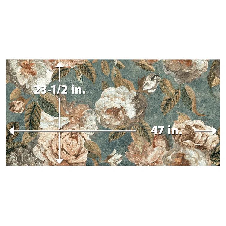 Merola Tile Parete Fiori 24" x 47" Porcelain Natural / Floral Wall & Floor Tile