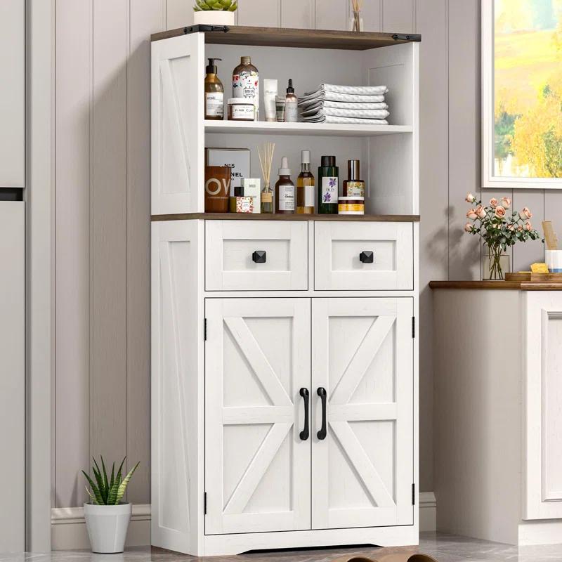 August Grove® Farmhouse Storage Cabinet For Bathroom, Kitchen, Living Room