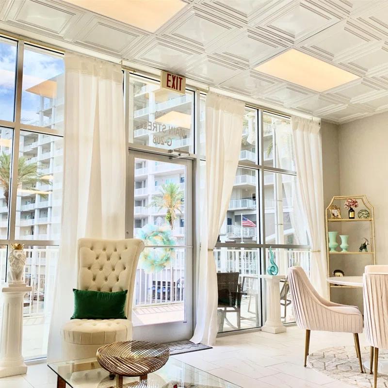 FromPlainToBeautifulInHours Economy Drop-In PVC Ceiling Tile (Set of 50)