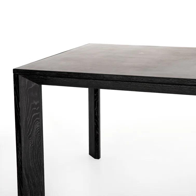 Black-Washed Oak Rectangular Dining Table with Bluestone Inset
