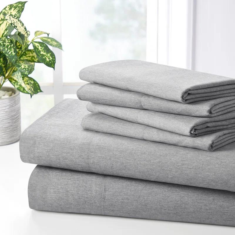 Bed Bath Fashions Bibb Home 2000 Count 6-Piece Rayon From Bamboo Sheet Set with Snug Grip