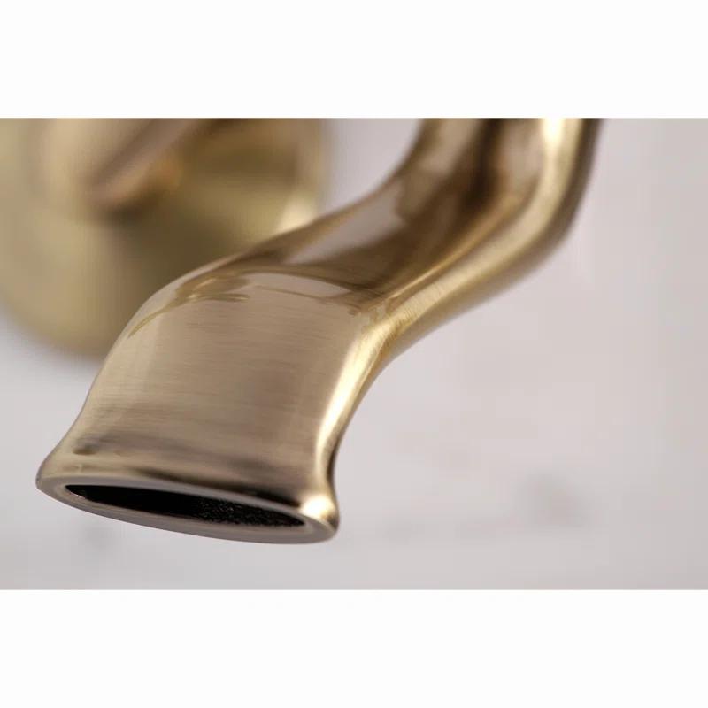 Kingston Brass KS266AB Kingston Brass Kingston Two-Handle 2-Hole Wall Mount Clawfoot Tub Faucet with Hand Shower